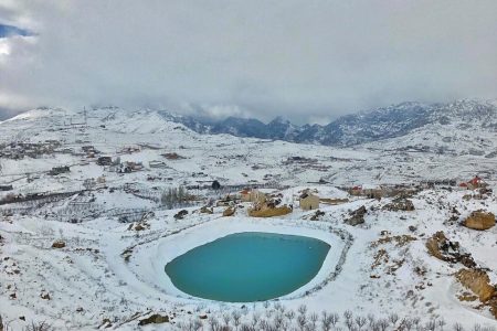 Frozen Secret Lake in Akoura