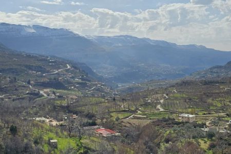 View from the road in Aqoura